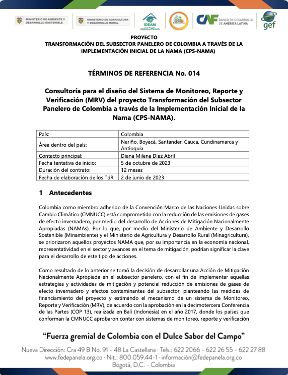 TdR 014 DISEÑO MRV